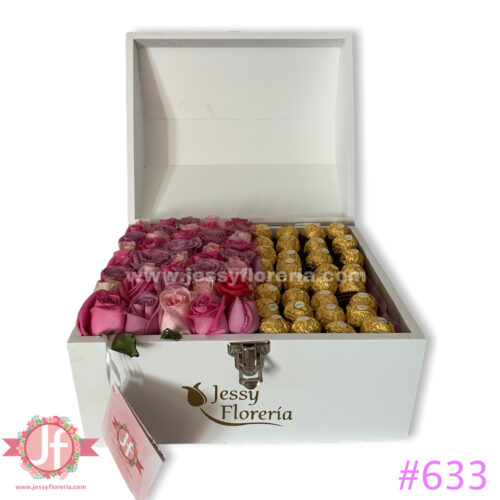 633-cofre-con-40-rosas-rositas-y-32-ferreros