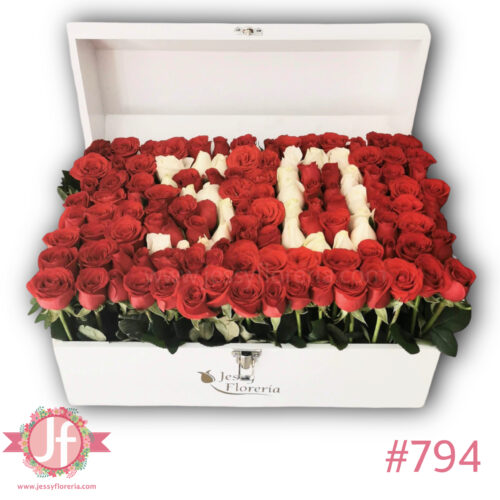 794-cofre-blanco-130-rosas-rojas-con-numeros-blancos