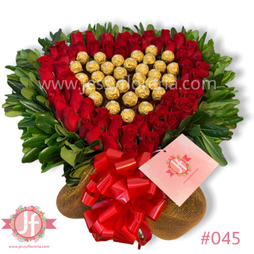 Caja corazón de 130 rosas – Jessy Floreria