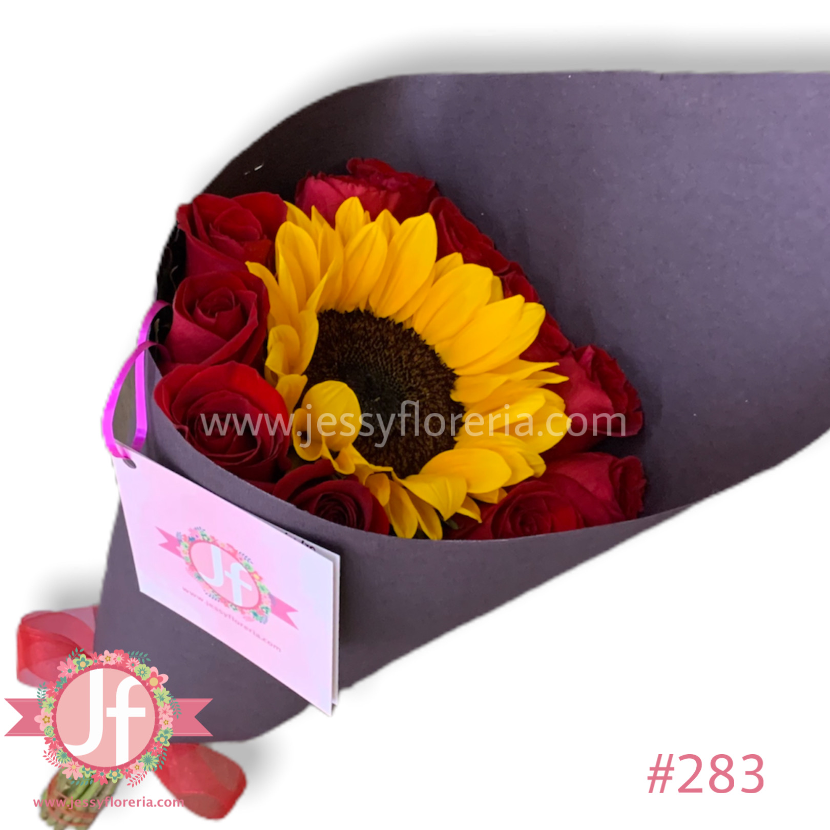Top 40+ imagen docena de rosas con un girasol