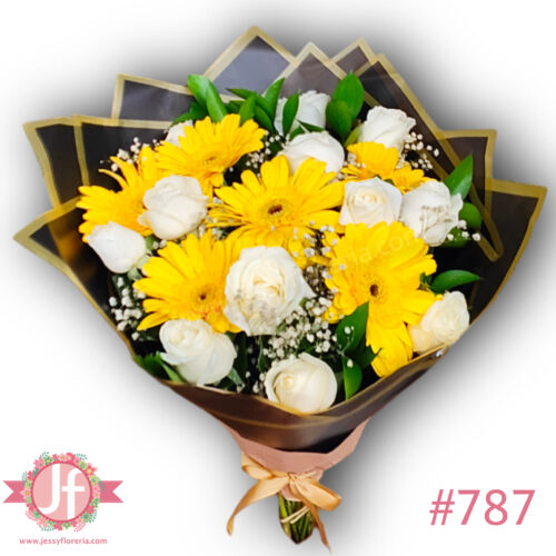 787-bouquet-12-rosas-blancas-y-6-gerberas-amarillas